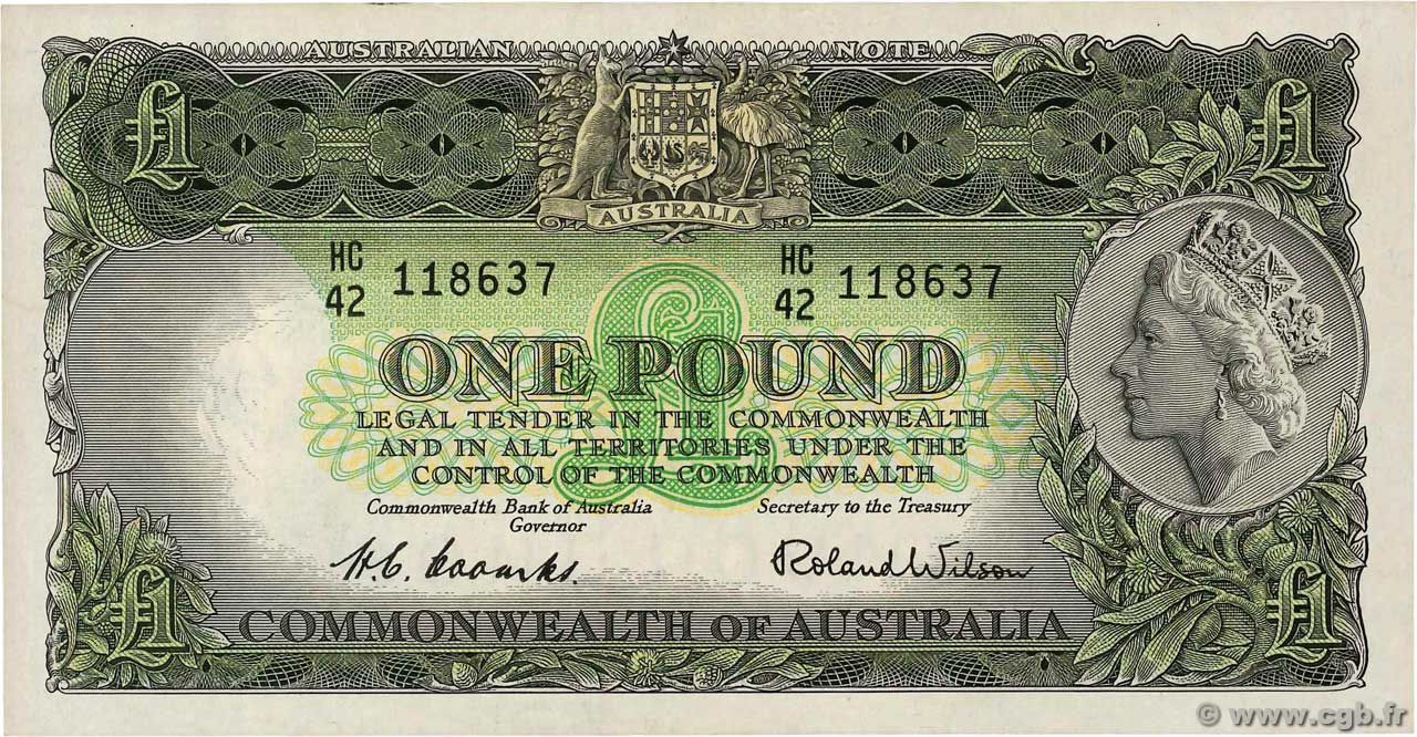 1 Pound AUSTRALIA  1953 P.30a SPL