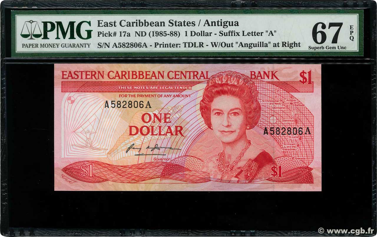 1 Dollar EAST CARIBBEAN STATES  1985 P.17a UNC