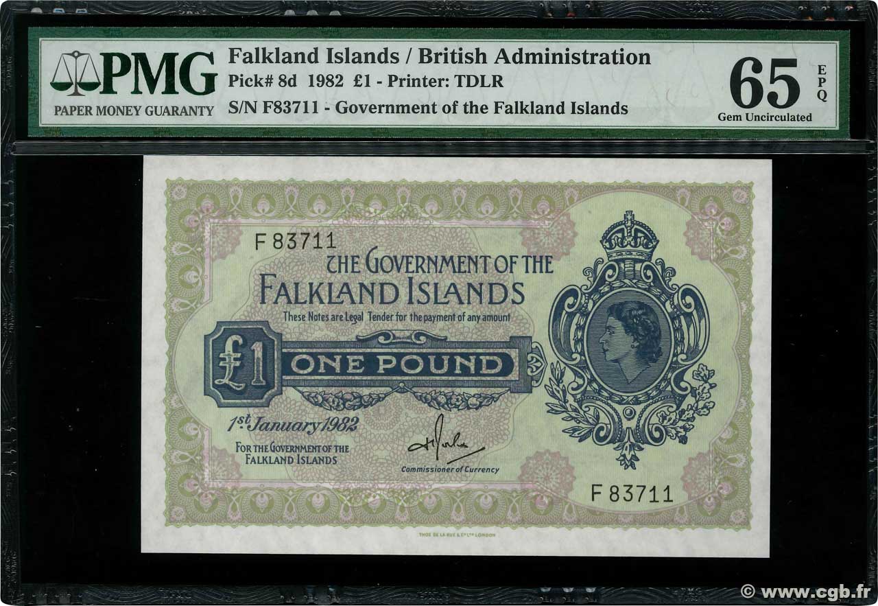 1 Pound FALKLANDINSELN  1982 P.08d ST