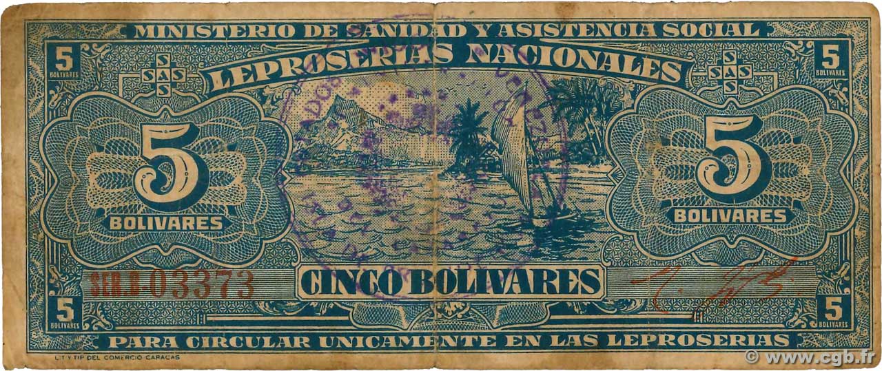 5 Bolivares VENEZUELA  1940 PS.365 fS
