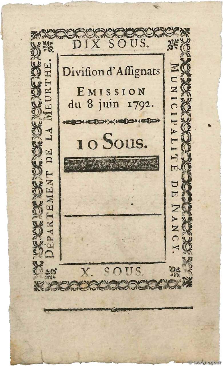 10 Sous Non émis FRANCE regionalism and various Nancy 1792 Kc.54.054d XF