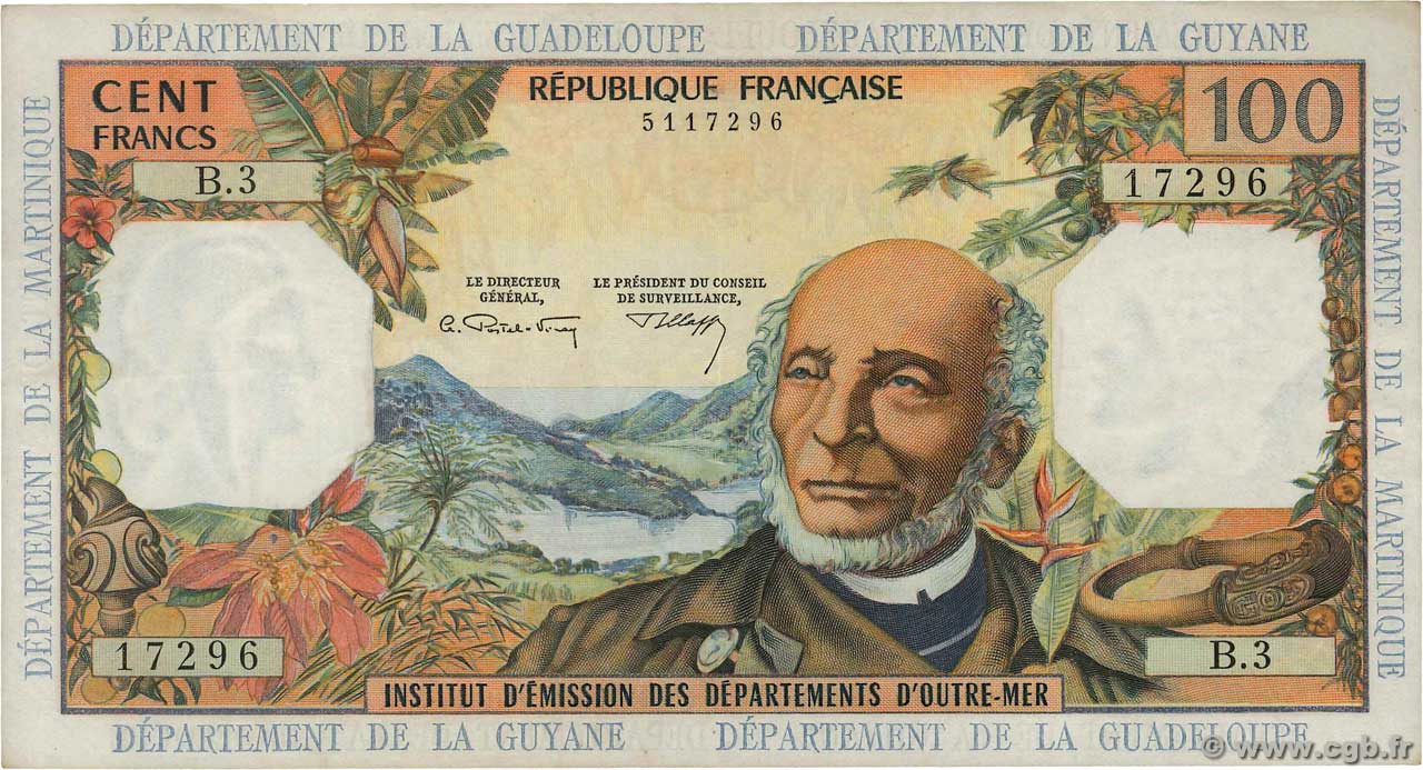 100 Francs FRENCH ANTILLES  1967 P.10b BB