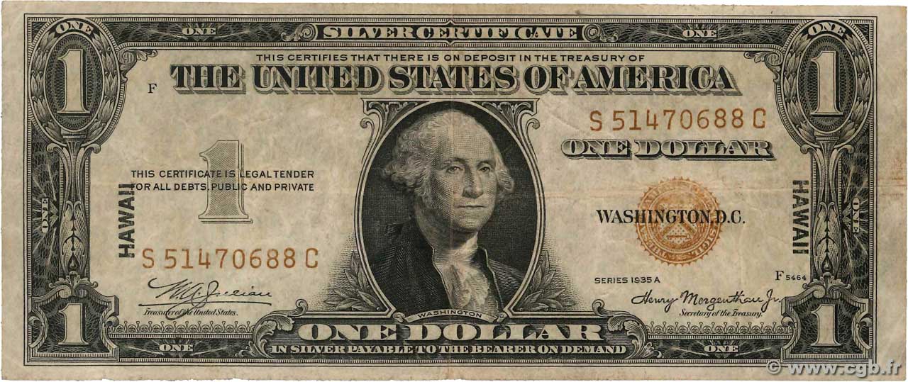 1 Dollar HAWAII  1935 P.36a fSS