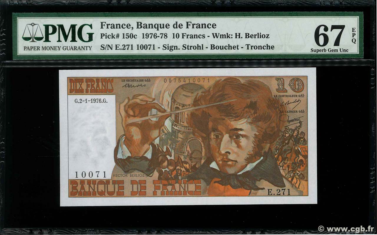 10 Francs BERLIOZ FRANKREICH  1976 F.63.16 ST
