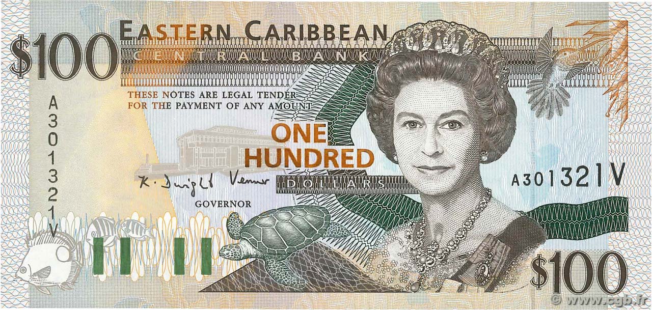 100 Dollars EAST CARIBBEAN STATES  1994 P.35v UNC