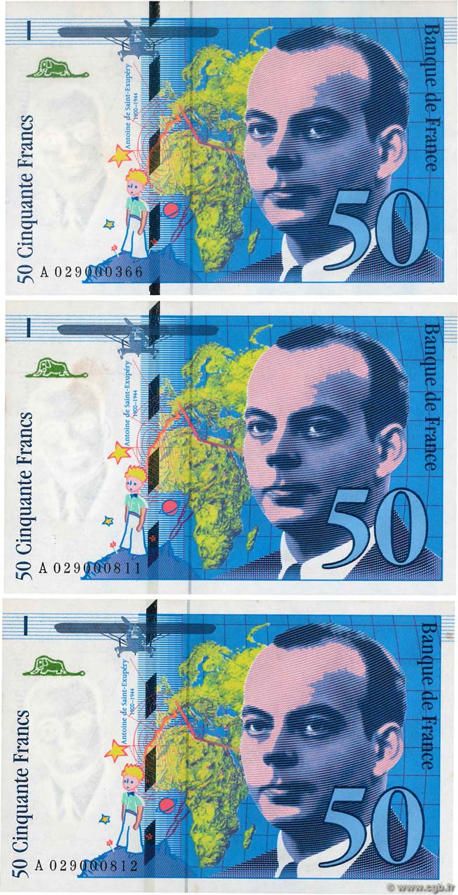 50 Francs SAINT-EXUPÉRY modifié Lot FRANCE  1996 F.73.02 AU+