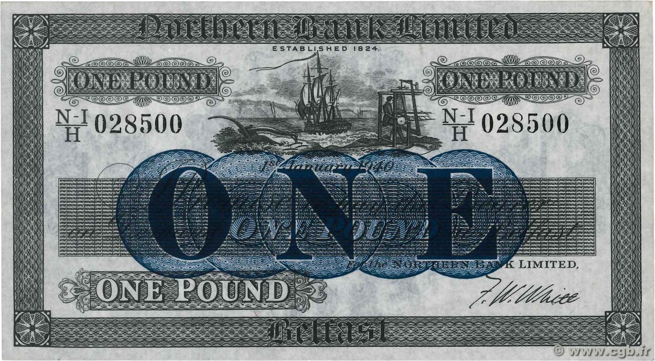 1 Pound NORTHERN IRELAND  1940 P.178b SC