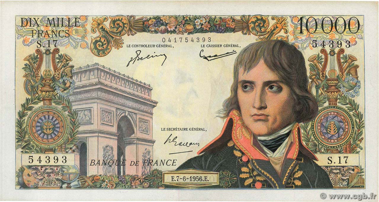 10000 Francs BONAPARTE FRANCE  1956 F.51.03 XF