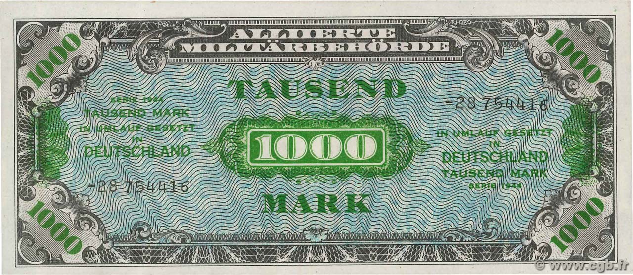 1000 Mark GERMANY  1944 P.198b UNC