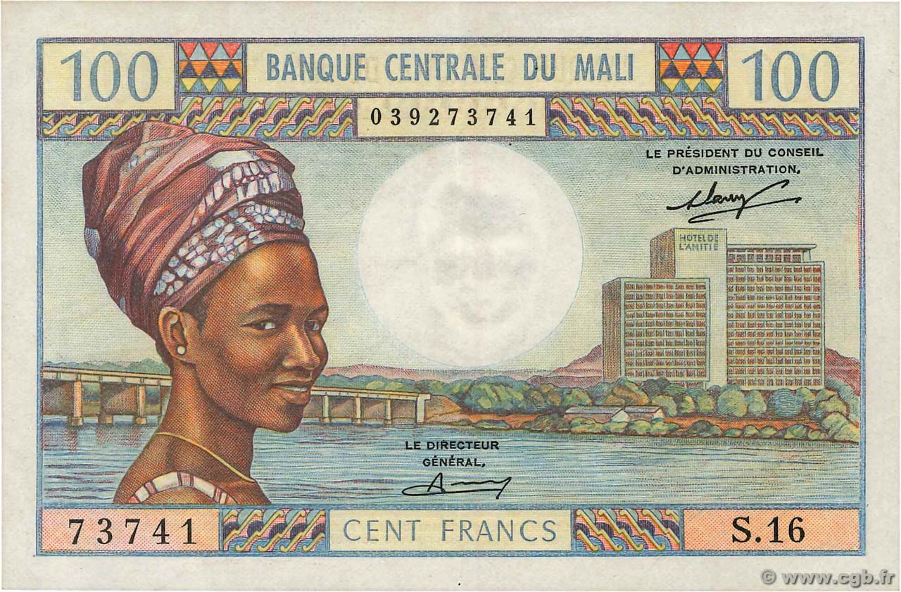 100 Francs MALí  1972 P.11 EBC