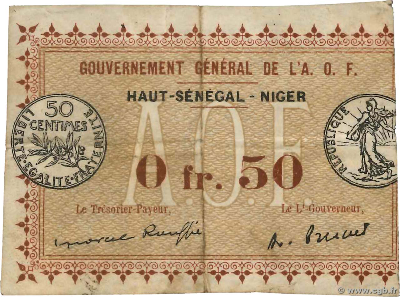 50 Centimes Spécimen FRENCH WEST AFRICA  1917 P.01 RC+