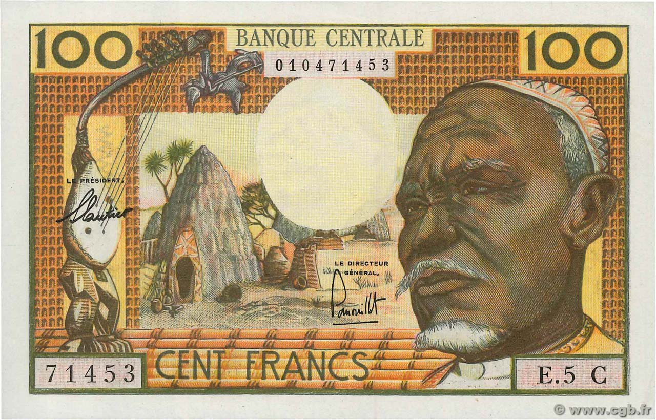 100 Francs ÉTATS DE L AFRIQUE ÉQUATORIALE  1962 P.03c pr.SPL