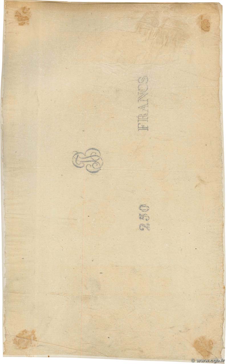 250 Francs essai de papier Essai FRANCE  1872 F.A- SUP