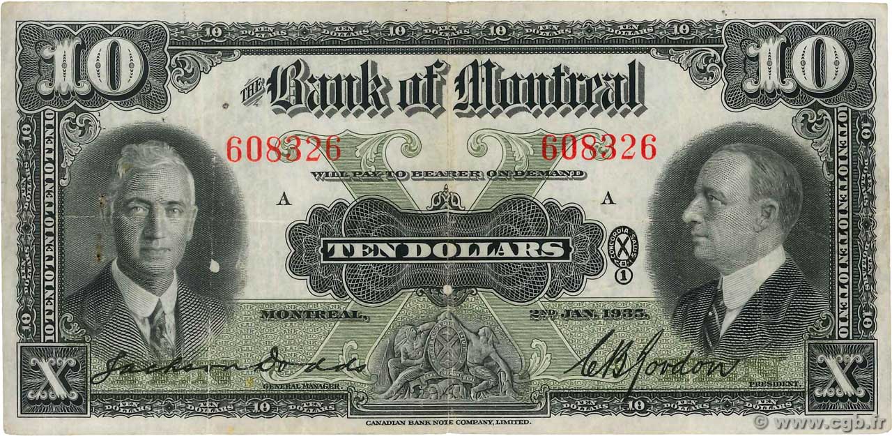 10 Dollars CANADA  1935 PS.0559b F