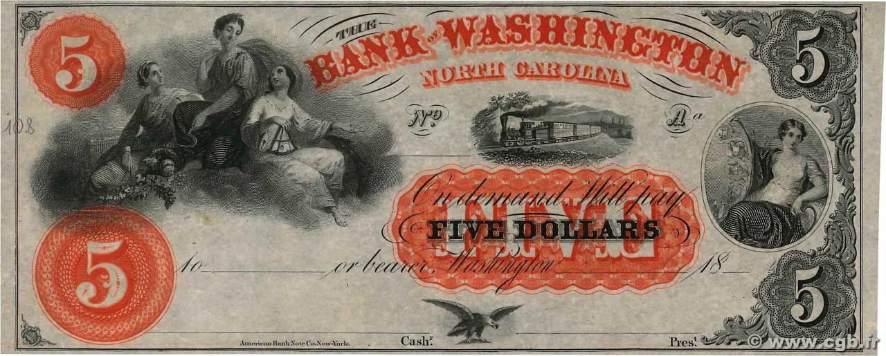 5 Dollars Non émis ESTADOS UNIDOS DE AMÉRICA Washington 1851  EBC+