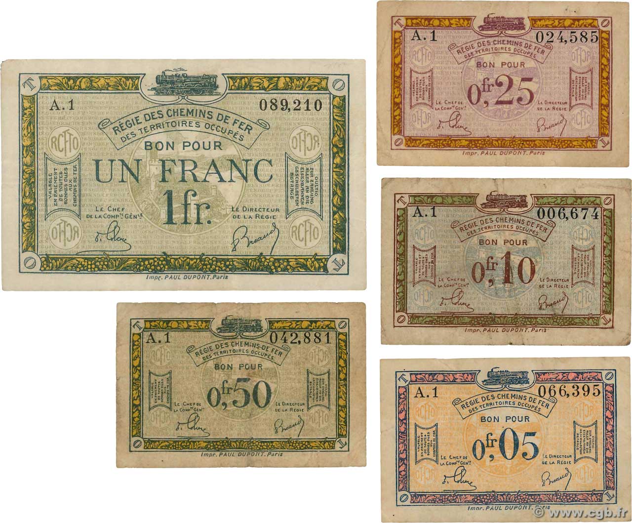 0,05 centimes au 1 Franc Lot FRANCE regionalism and various  1923 JP.135.01 à JP.135.05 F