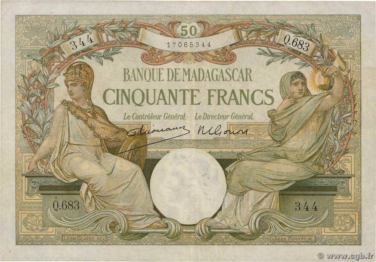 50 Francs MADAGASCAR  1948 P.038 BB