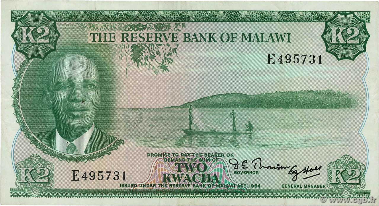2 Kwacha MALAWI  1971 P.07a VF