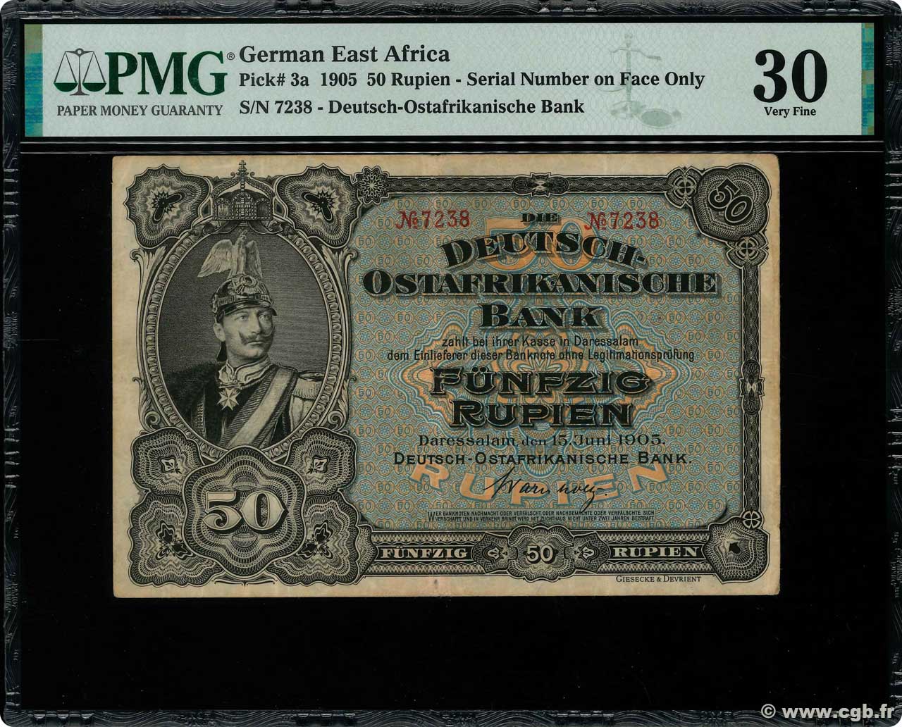 50 Rupien AFRIQUE DE L EST occ. ALLEMANDE  1905 P.03a TTB