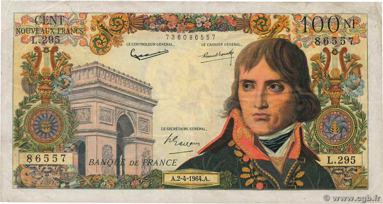 100 Nouveaux Francs BONAPARTE FRANCIA  1964 F.59.26 MB