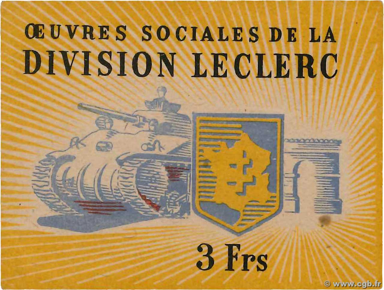3 Francs FRANCE regionalismo e varie  1944 KL.A1 AU