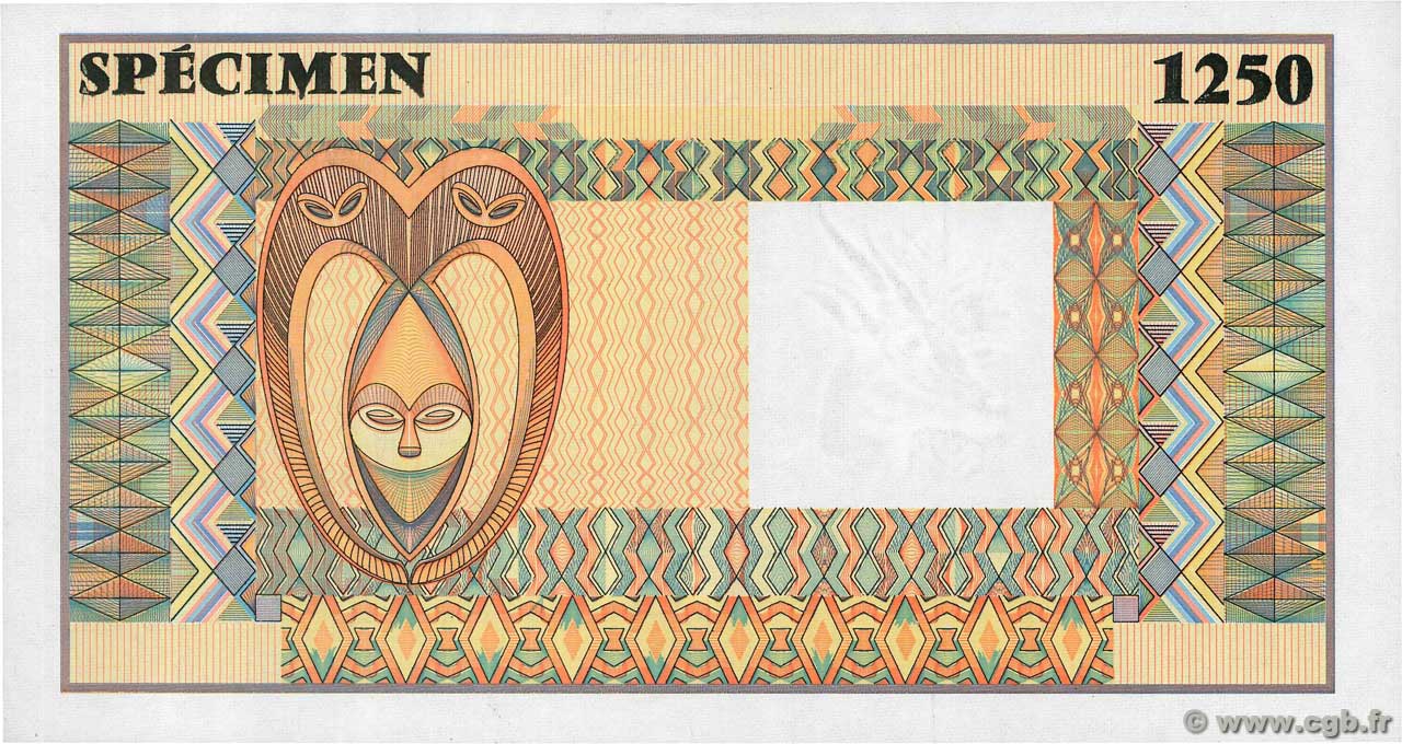 (1250 Francs) Spécimen FRENCH WEST AFRICA  1990 P.--s q.FDC
