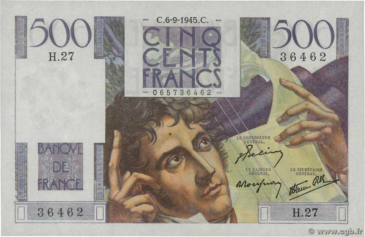 500 Francs CHATEAUBRIAND FRANKREICH  1945 F.34.02 ST