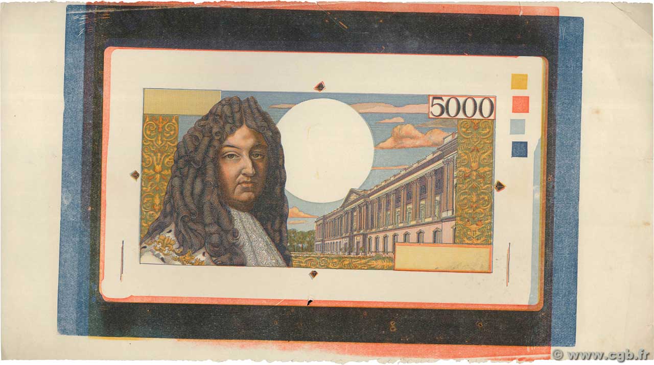 5000 Francs LOUIS XIV Épreuve FRANCE  1954 NE.1955.01 AU