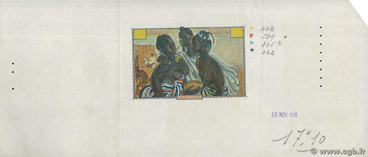 50 Francs Épreuve AFRIQUE OCCIDENTALE FRANÇAISE (1895-1958)  1956 P.45E SPL