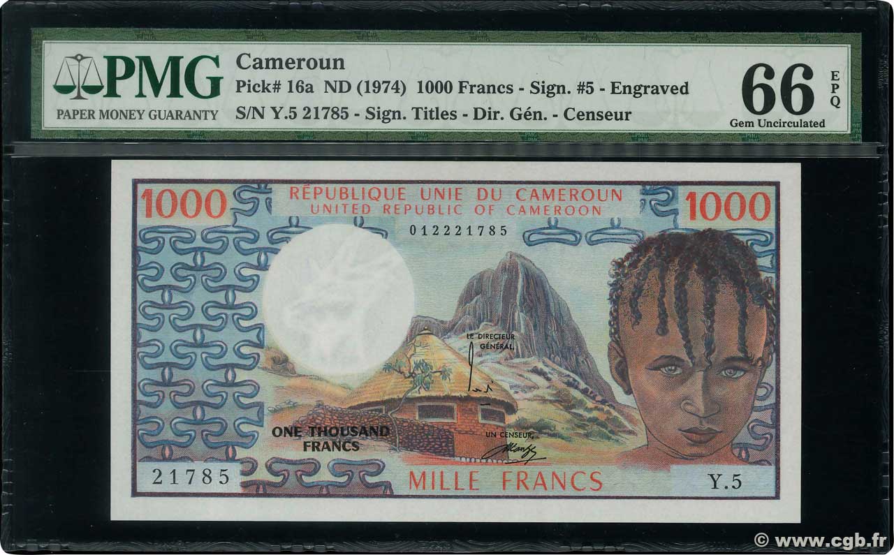 1000 Francs CAMERUN  1974 P.16a FDC