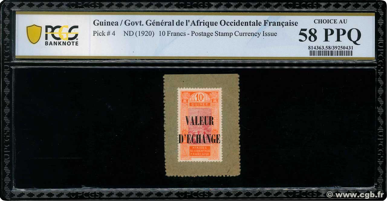 10 Centimes GUINEA  1920 P.04 AU