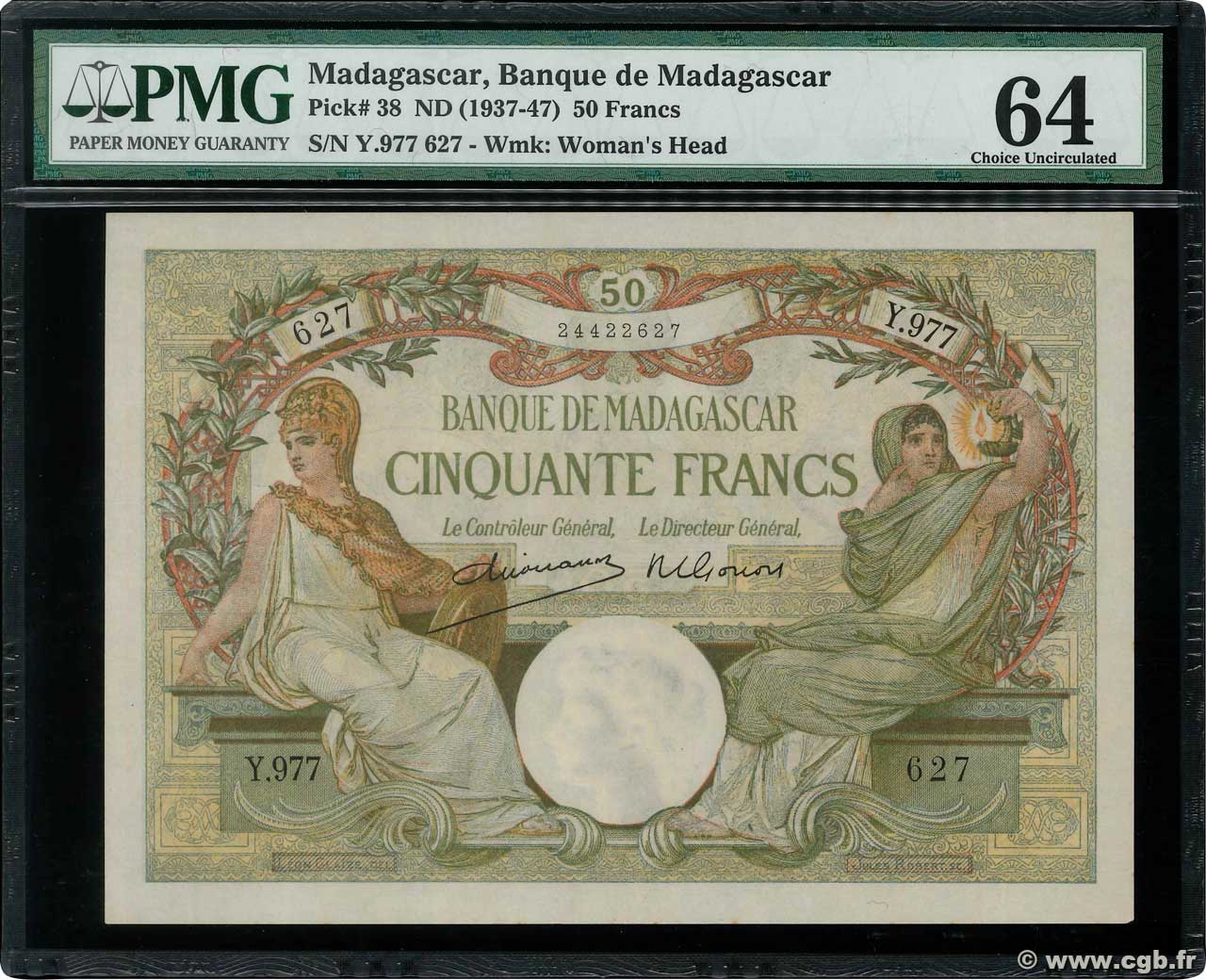 50 Francs MADAGASCAR  1948 P.038 SC+