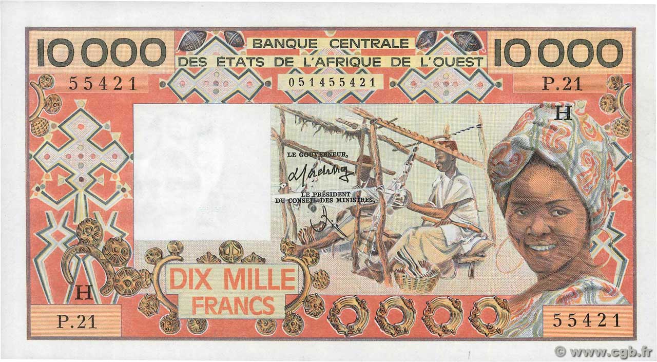 10000 Francs ÉTATS DE L AFRIQUE DE L OUEST  1984 P.609Hf pr.NEUF