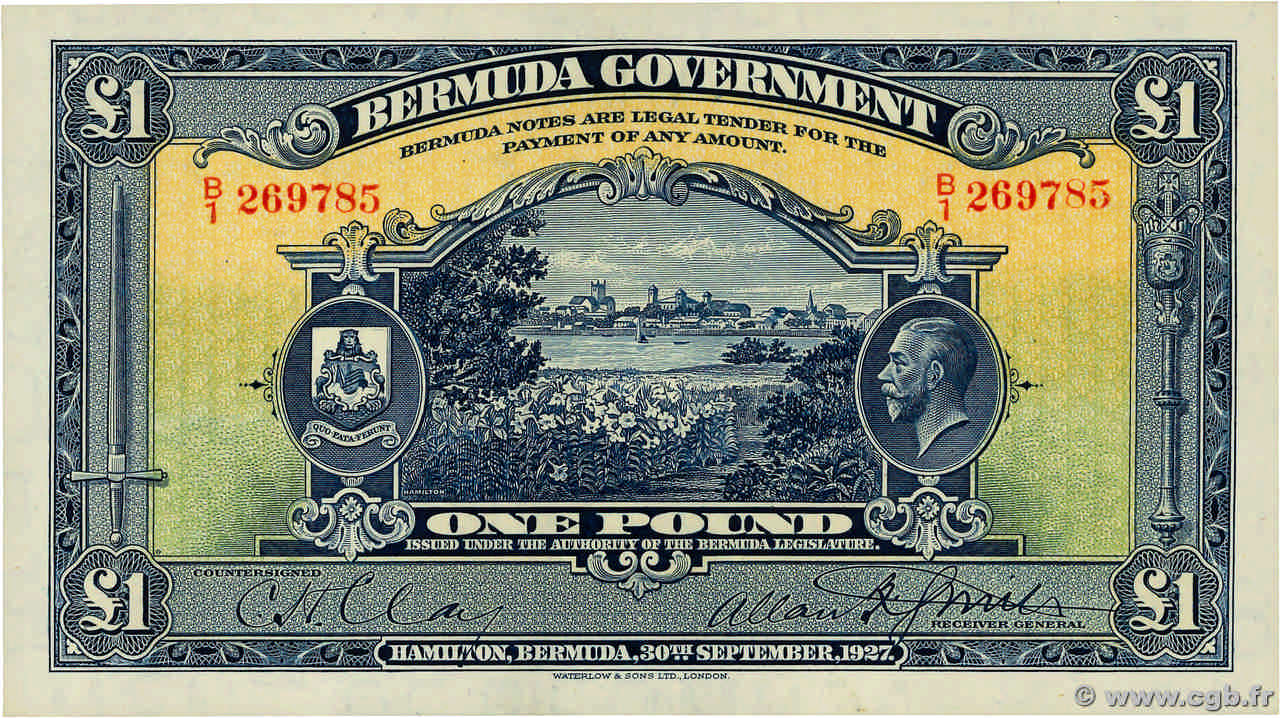 1 Dollar BERMUDAS  1927 P.05b EBC