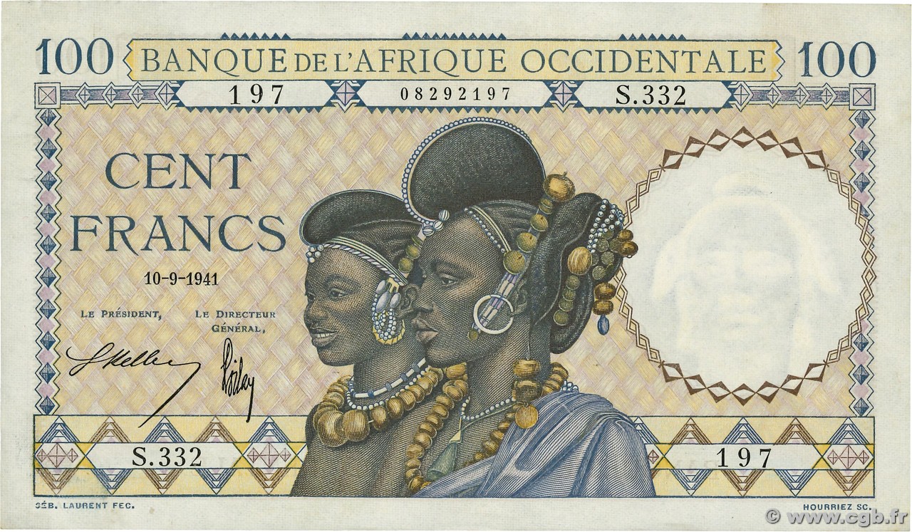 100 Francs FRENCH WEST AFRICA (1895-1958)  1941 P.23 AU-