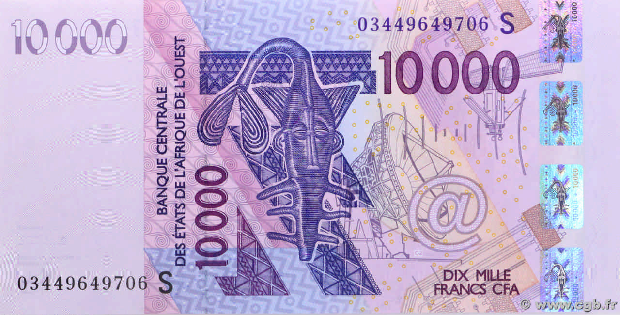 10000 Francs WEST AFRICAN STATES  2003 P.918Sa UNC-