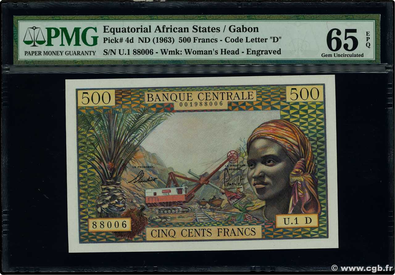 500 Francs ÉTATS DE L AFRIQUE ÉQUATORIALE  1963 P.04d NEUF