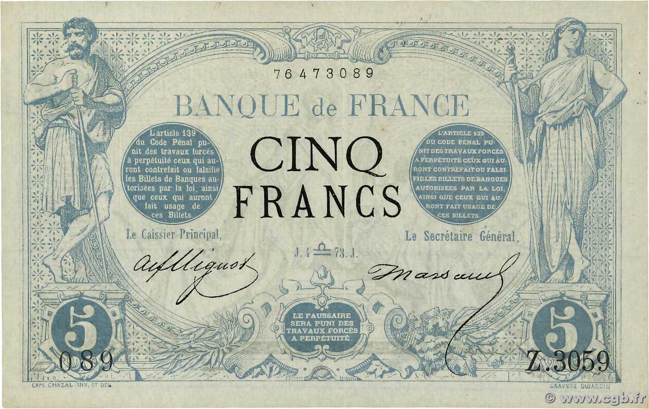 5 Francs NOIR FRANKREICH  1873 F.01.22 SS