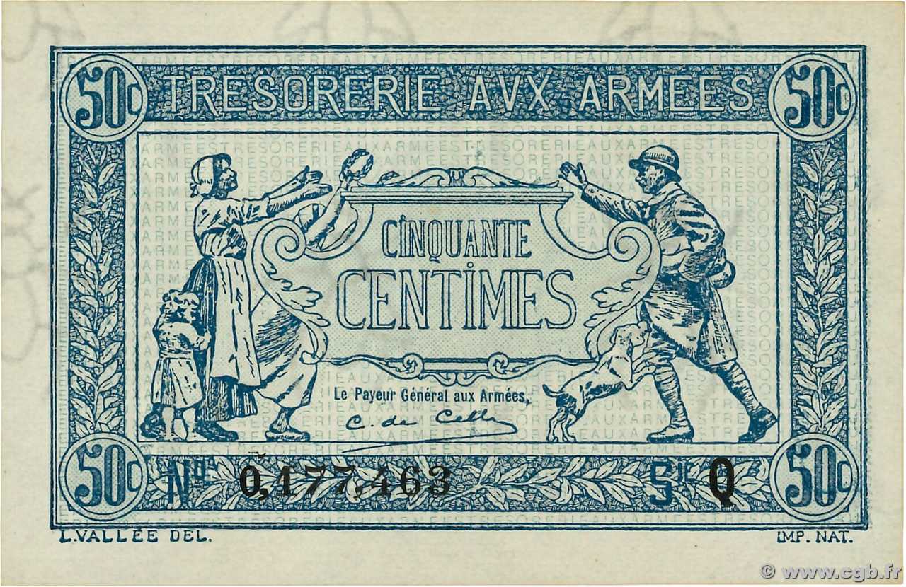 50 Centimes TRÉSORERIE AUX ARMÉES 1917 FRANCIA  1917 VF.01.17 FDC