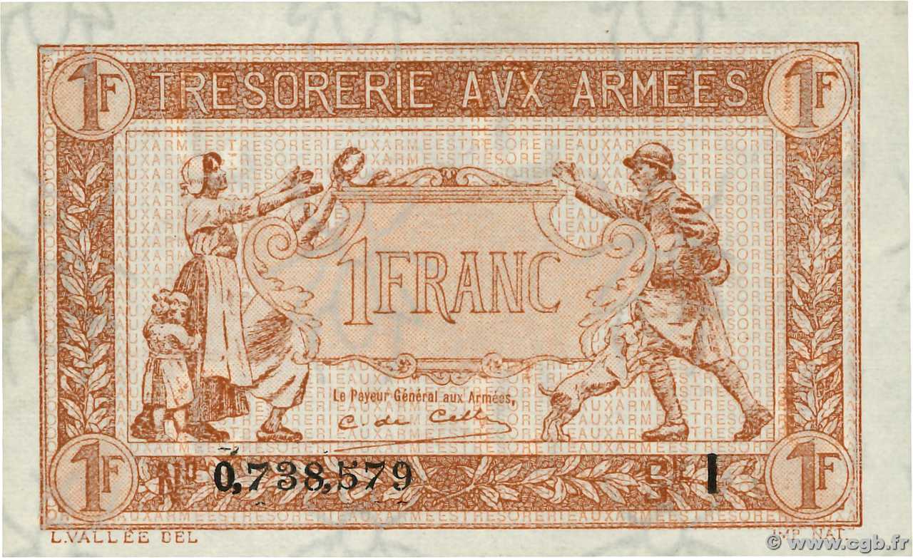 1 Franc TRÉSORERIE AUX ARMÉES 1917 FRANCIA  1917 VF.03.09 SC+