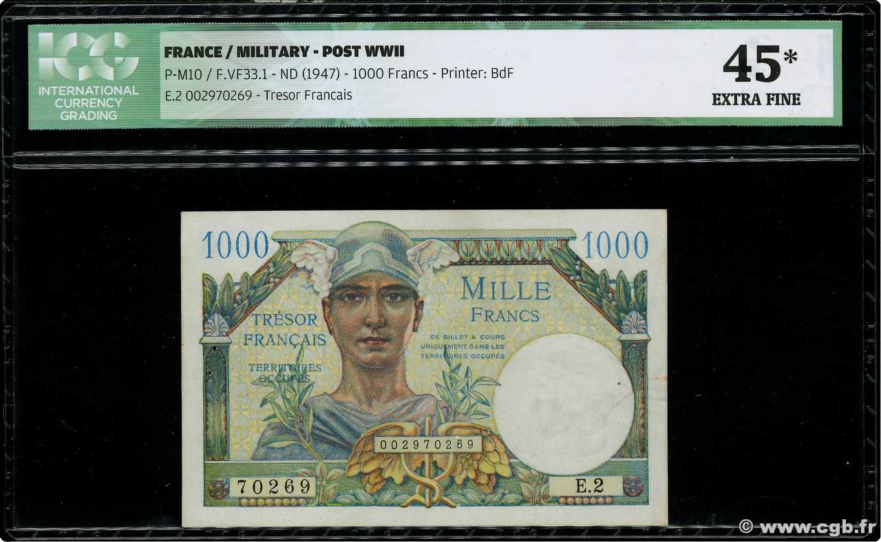 1000 Francs TRÉSOR FRANÇAIS FRANCE  1947 VF.33.02 XF