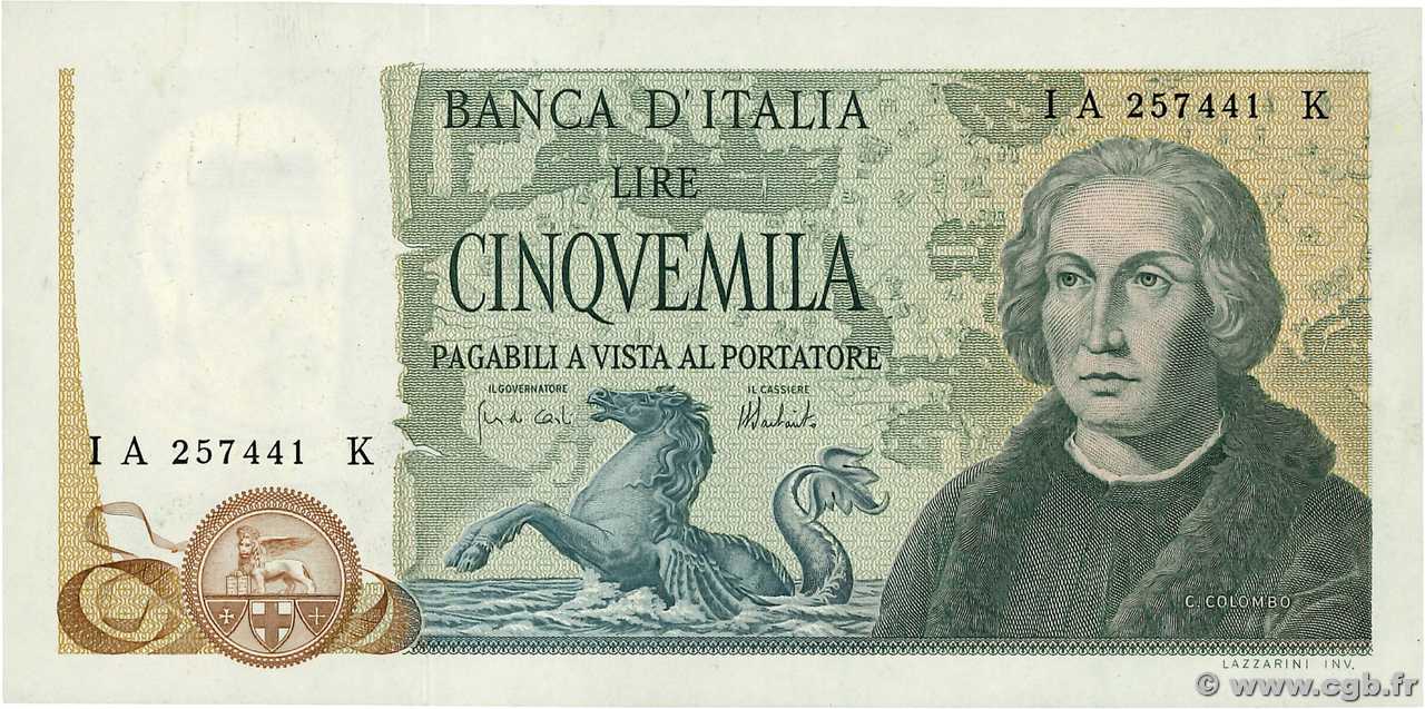 5000 Lire ITALY  1973 P.102b AU
