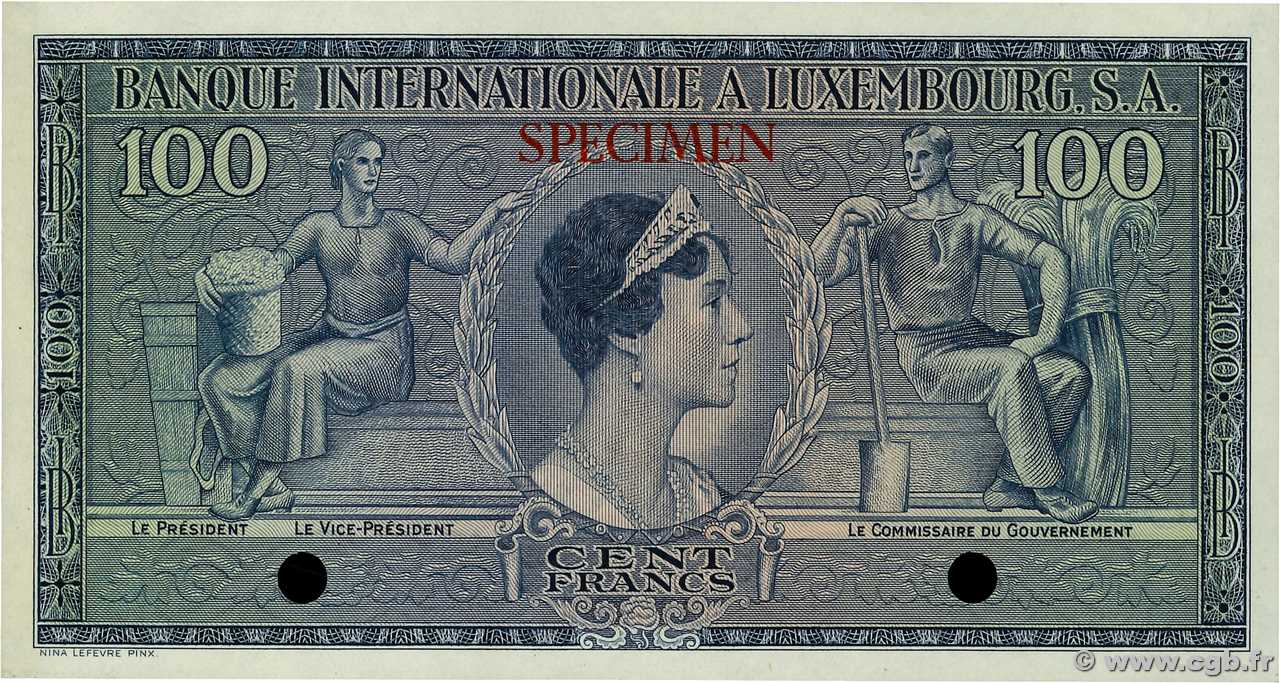 100 Francs Essai LUSSEMBURGO  1956 P.13e FDC