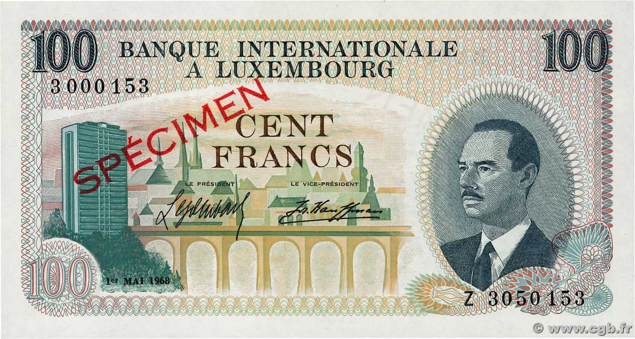 100 Francs Spécimen LUXEMBOURG  1968 P.14s UNC