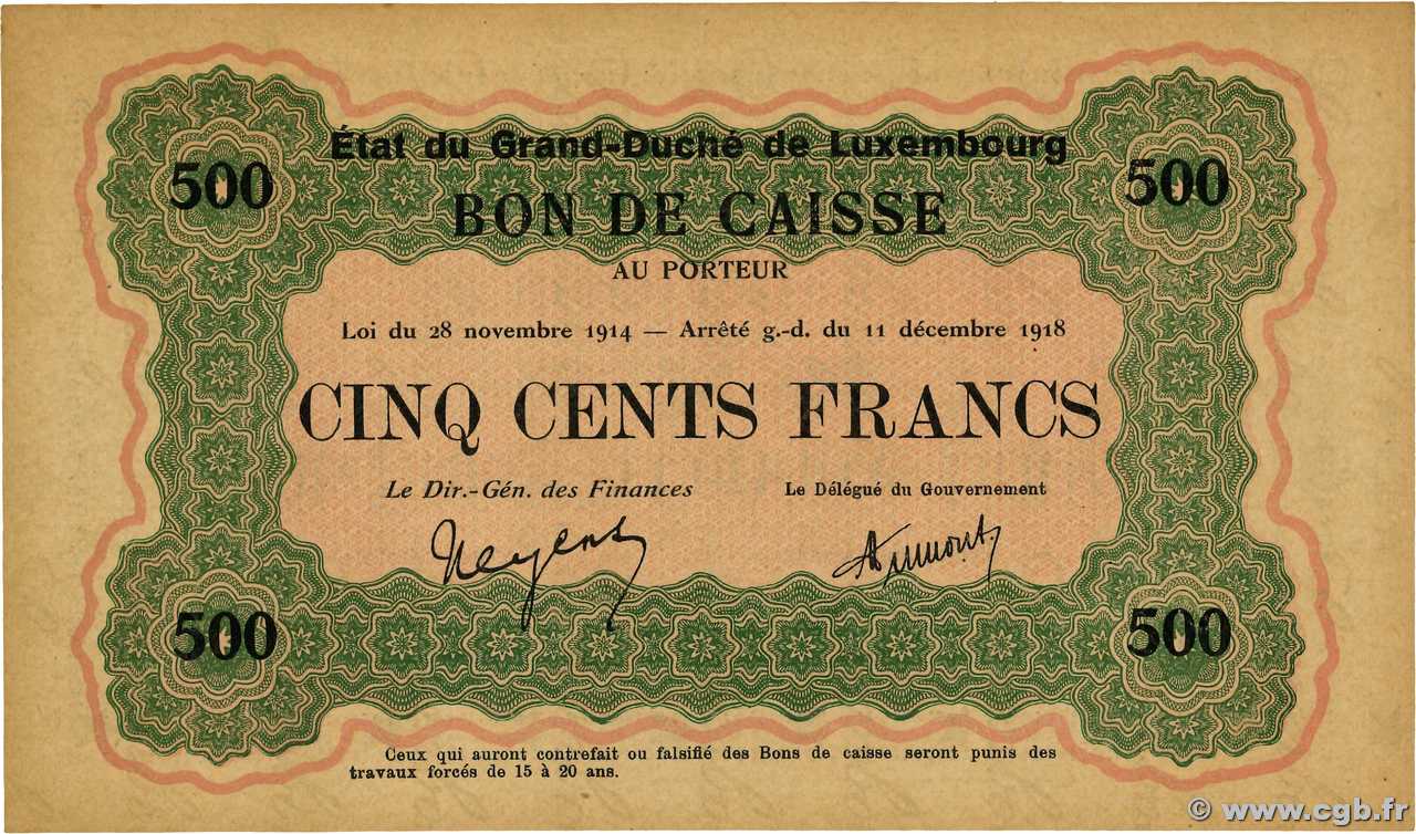 500 Francs Non émis LUXEMBOURG  1919 P.33a UNC-