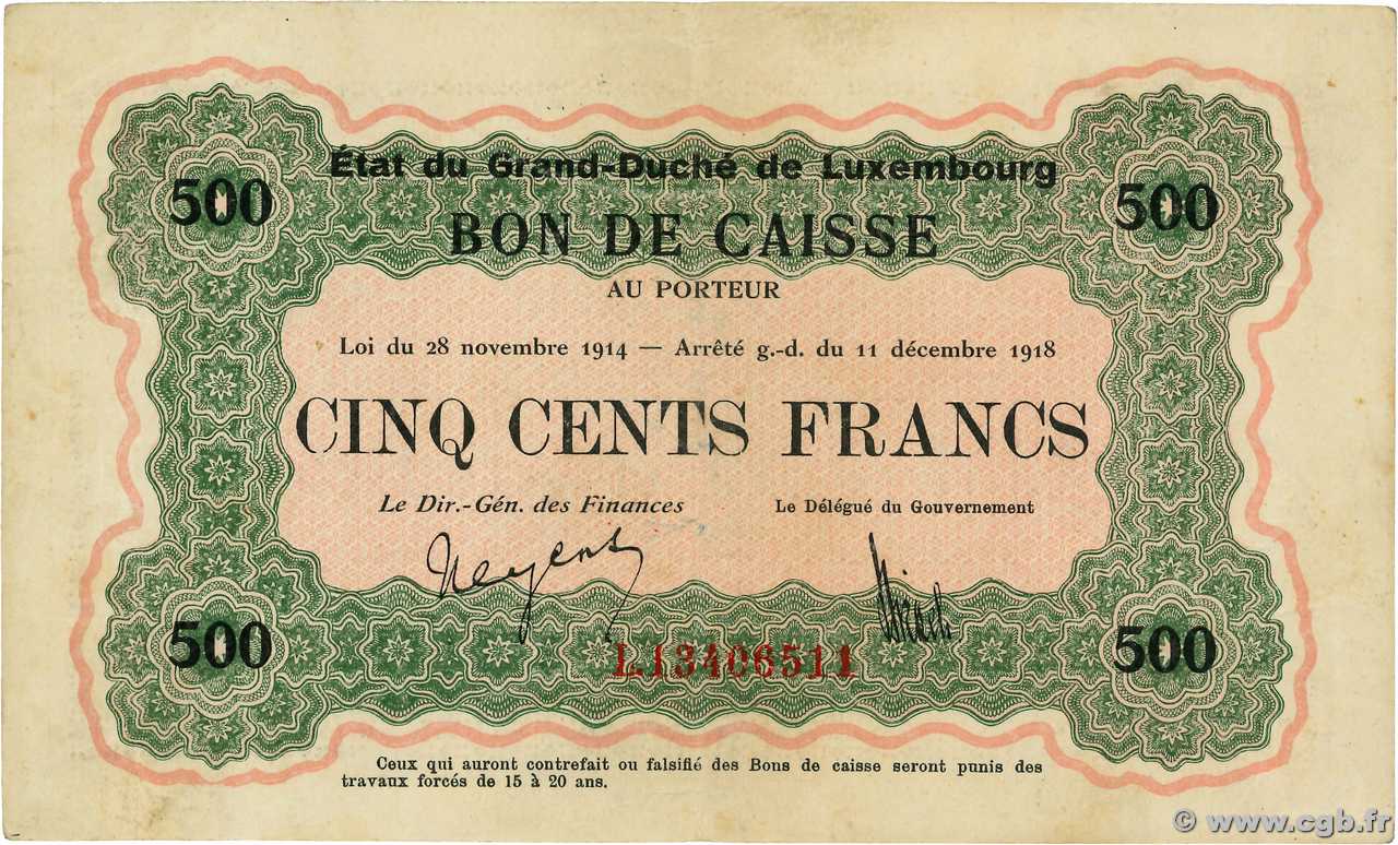 500 Francs LUXEMBOURG  1919 P.33b VF