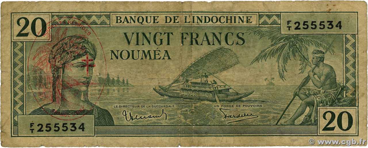 20 Francs NOUVELLES HÉBRIDES  1945 P.07 pr.B