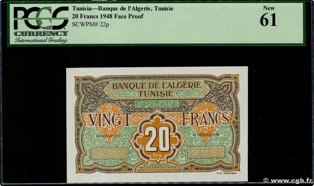 20 Francs Épreuve TUNESIEN  1948 P.22p fST+