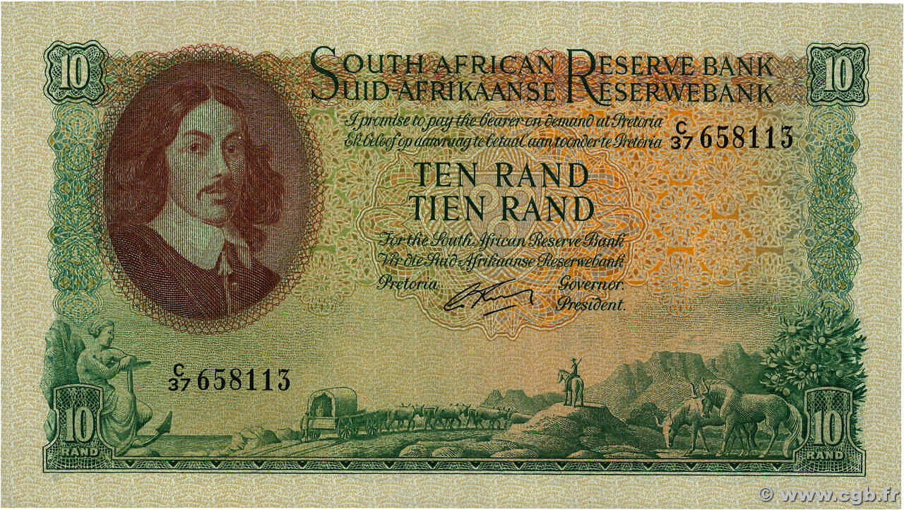 10 Rand SUDAFRICA  1943 P.106b AU