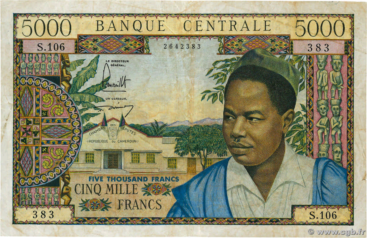5000 Francs CAMEROON  1962 P.13a F